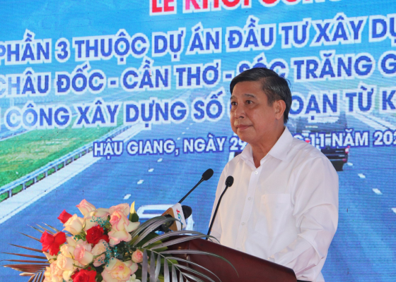 Hậu Giang khởi công gói thầu số 2 cao tốc Châu Đốc - Cần Thơ - Sóc Trăng